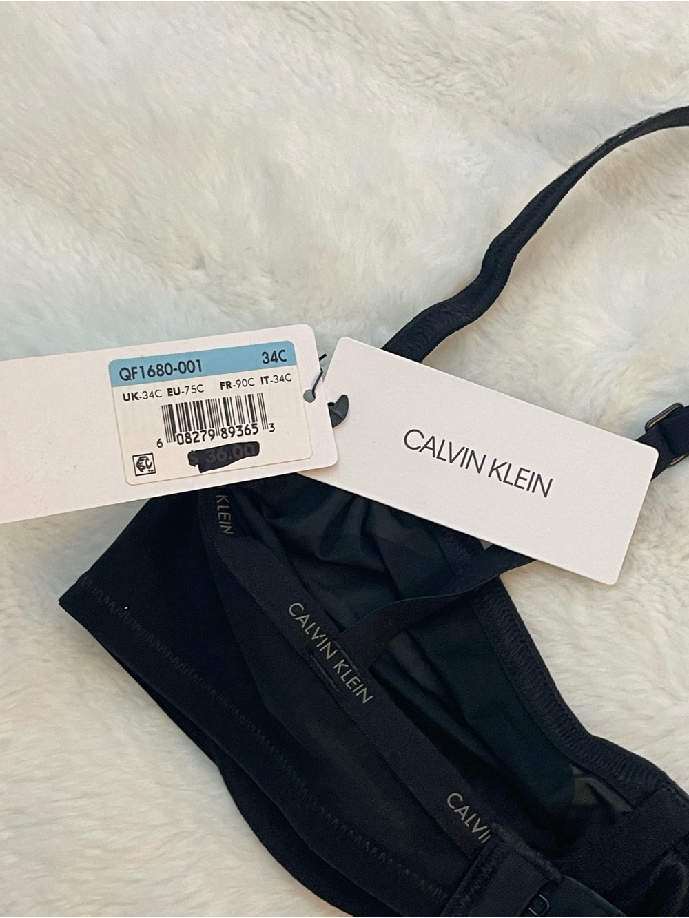 Calvin Klein Women's Sheer Marquisette Lightly Lined Demi Bra, 34C Black - Picture 8 of 9